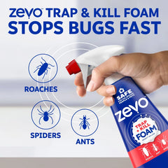 Zevo Trap & Kill Foam Trigger Spray - 12oz: Indoor Use, Flying Insects, Geraniol 0.25%