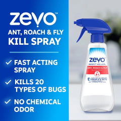 Zevo Ant Roach and Fly Multi-Insect Trigger Spray - 12 fl oz: Indoor Outdoor Use, Liquid Formula, Pump Spray